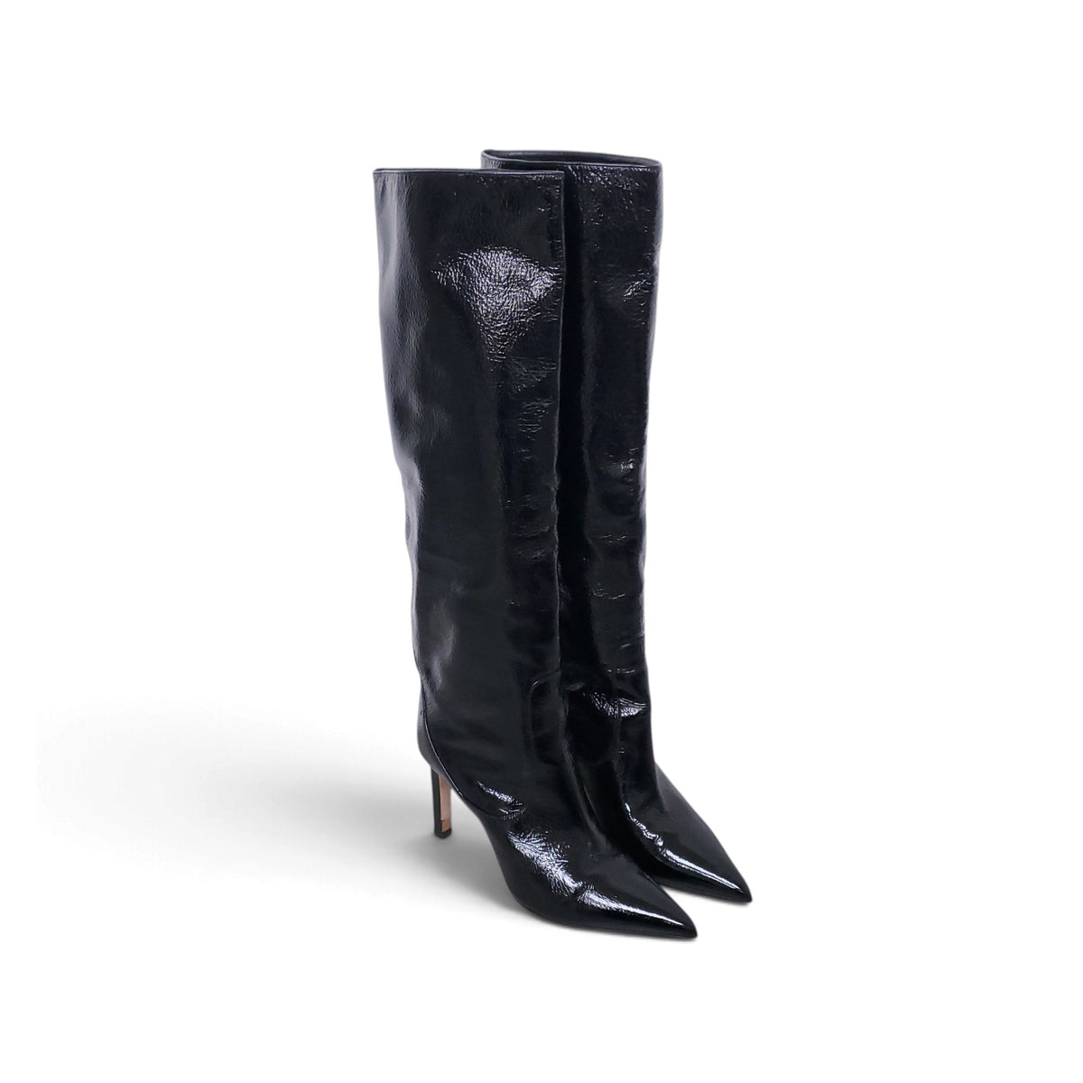 JIMMY CHOO PATENT LONG BOOTS - SIZE 38.5