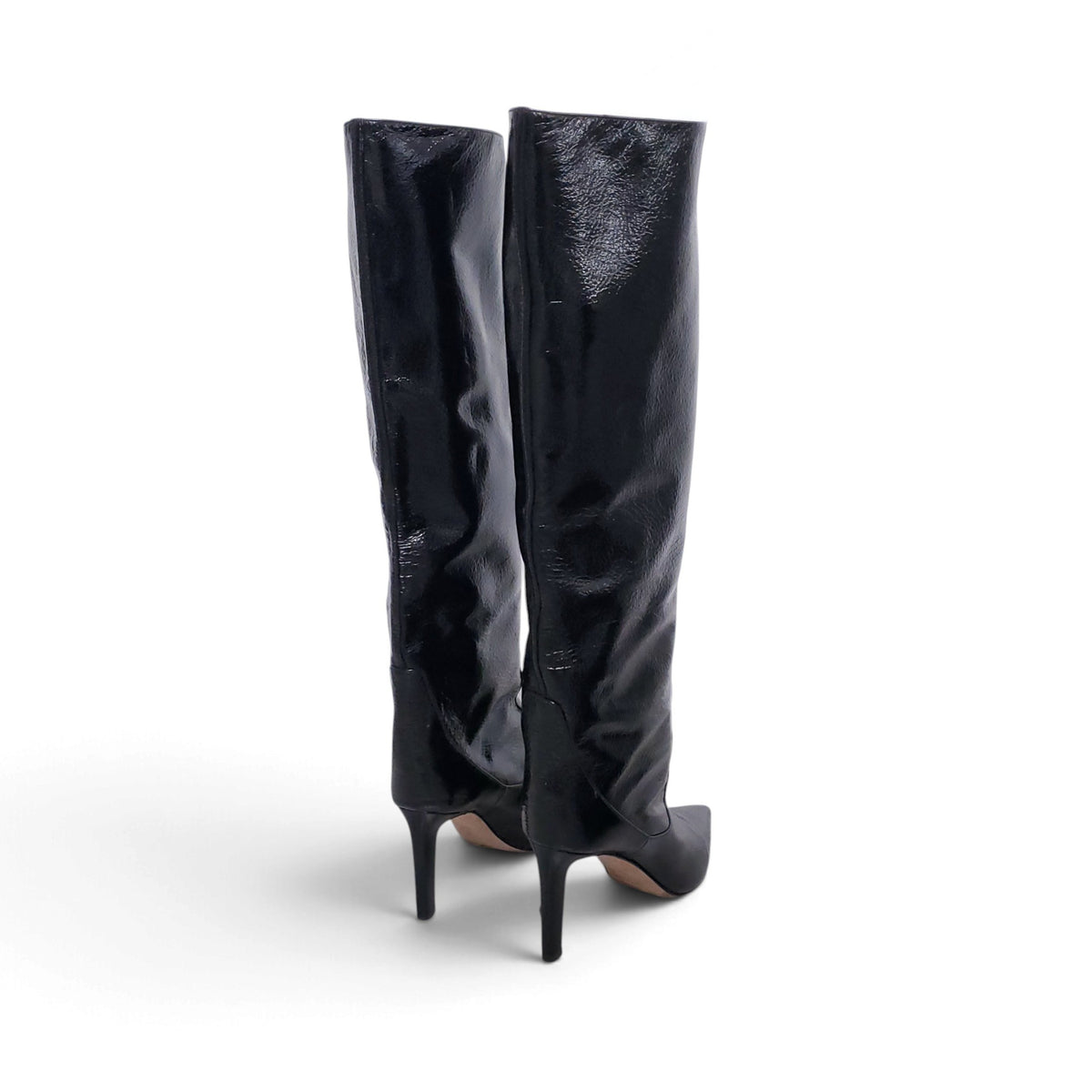 JIMMY CHOO PATENT LONG BOOTS - SIZE 38.5