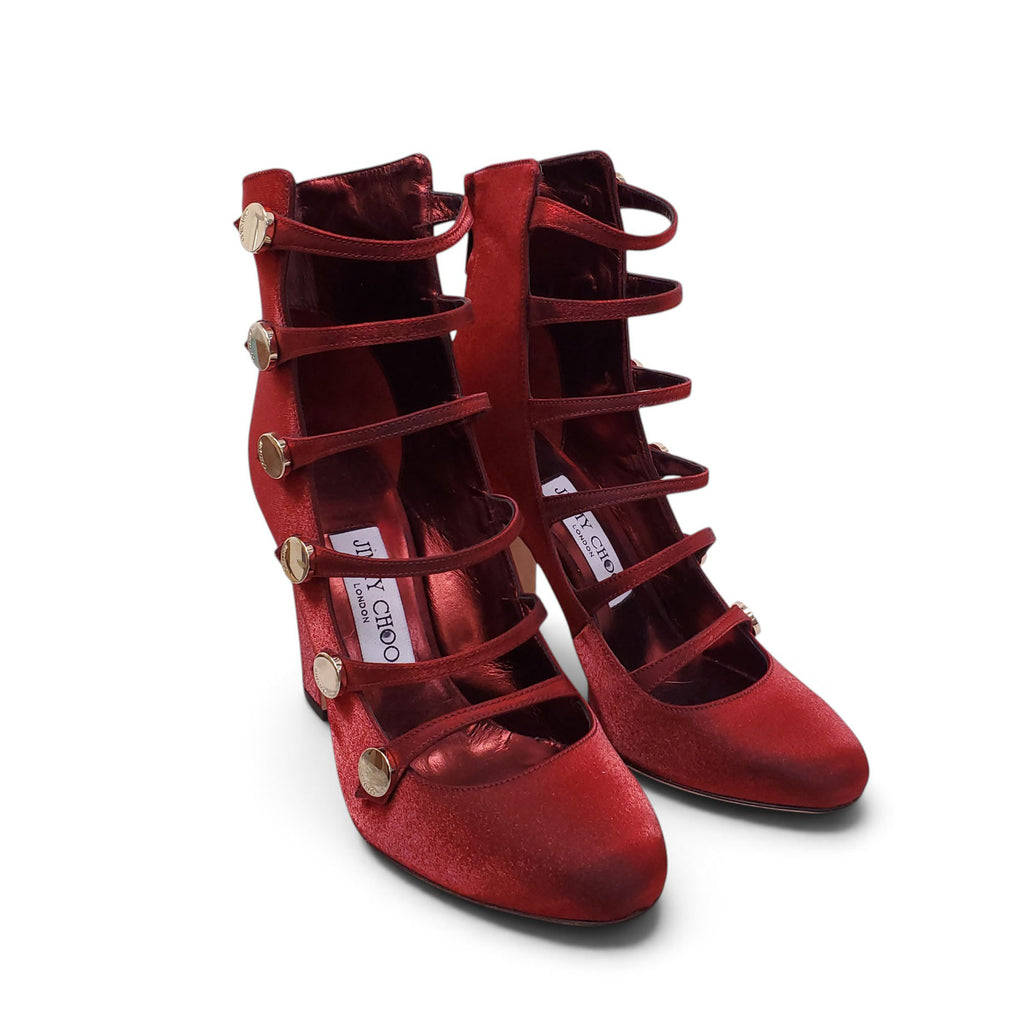 JIMMY CHOO RED BOOTIES - SIZE 35