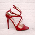 JIMMY CHOO RED PATENT HEELS - SIZE 37.5