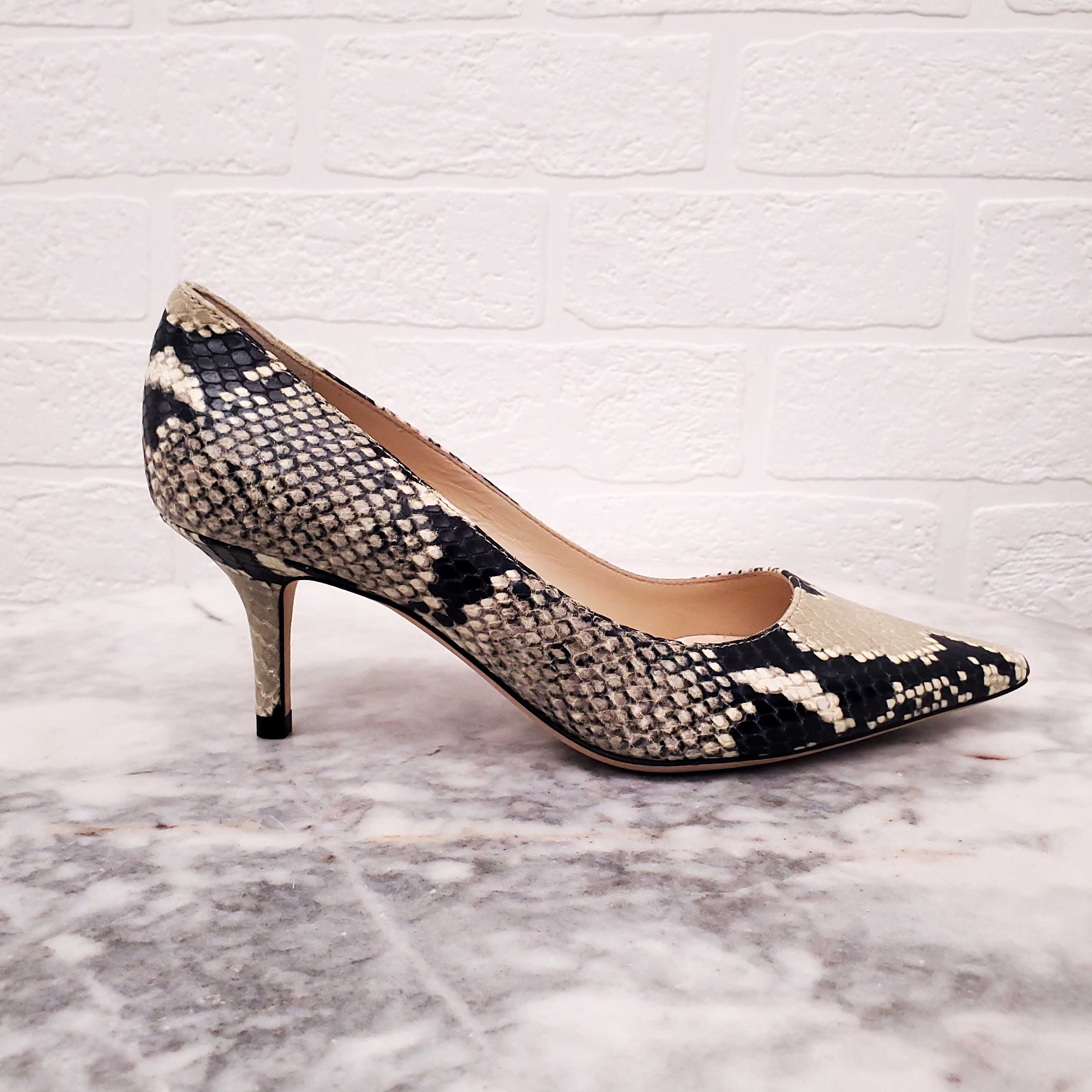 JIMMY CHOO SNAKESKIN HEELS - SIZE 34