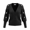 JONATHAN SIMKHAI BLACK OPEN KNIT CARDIGAN - SIZE XS