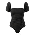 JONATHAN SIMKHAI RUCHED BLACK BATHING SUIT - SIZE XS