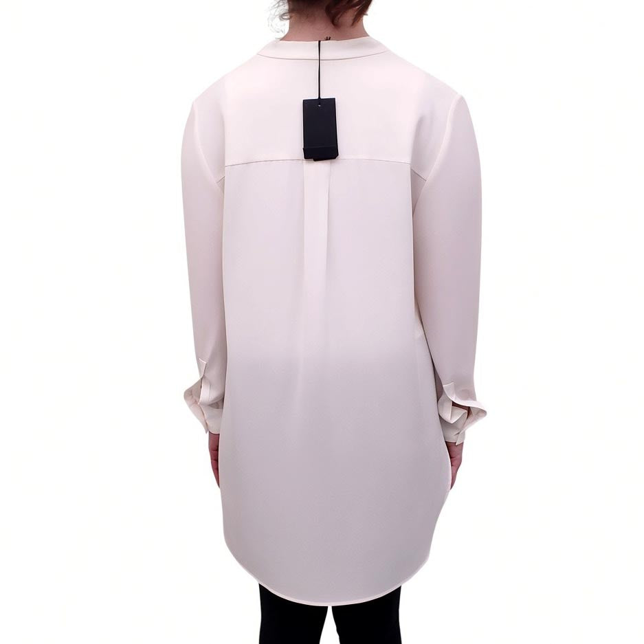 JOSEPH CREAM SILK BUTTON-UP BLOUSE - SIZE 40