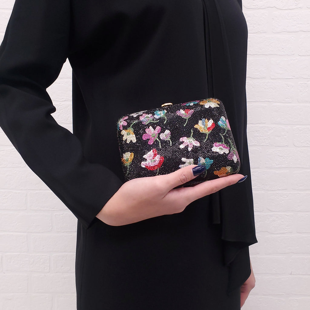 JUDITH LIEBER CRYSTAL FLORAL BAG