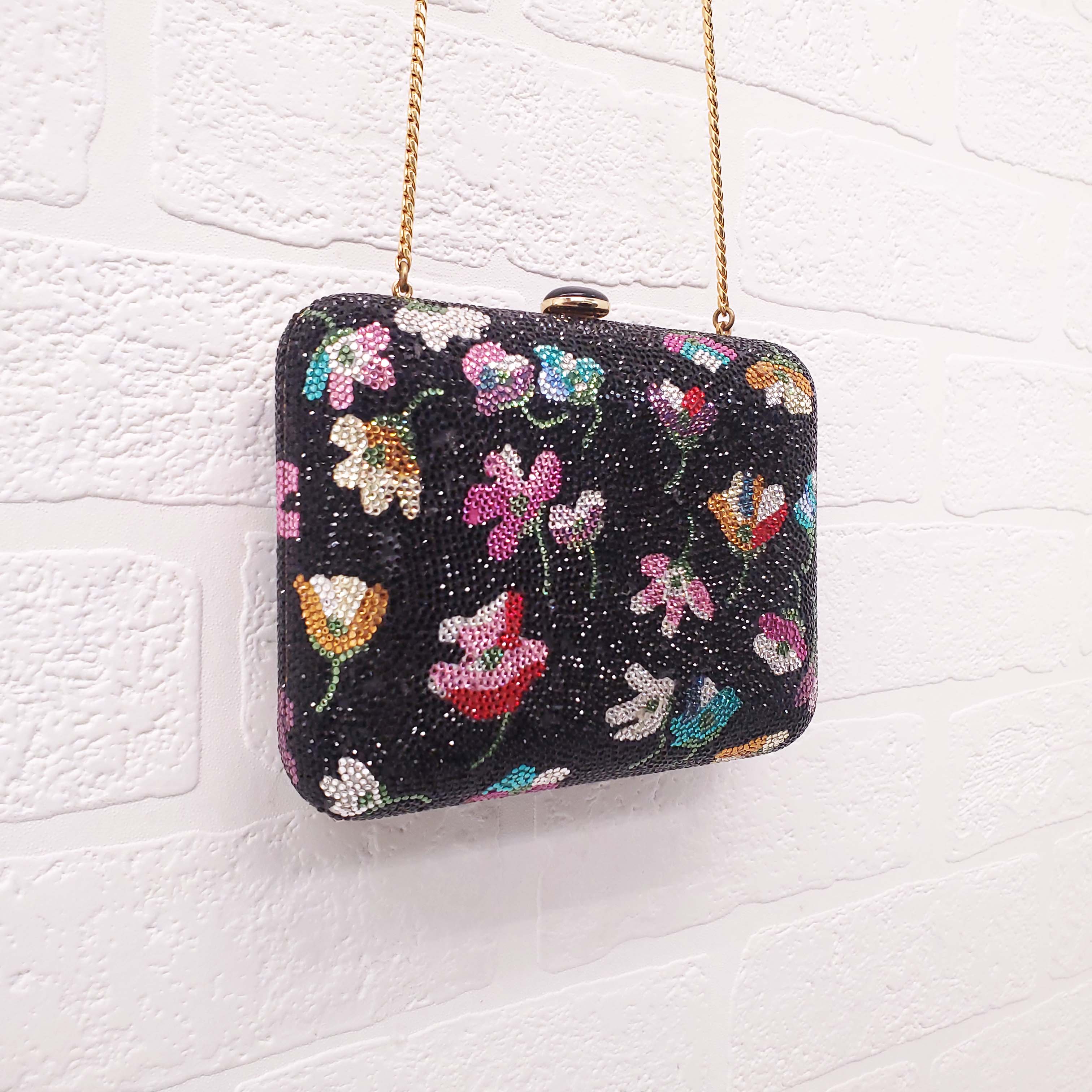 JUDITH LIEBER CRYSTAL FLORAL BAG