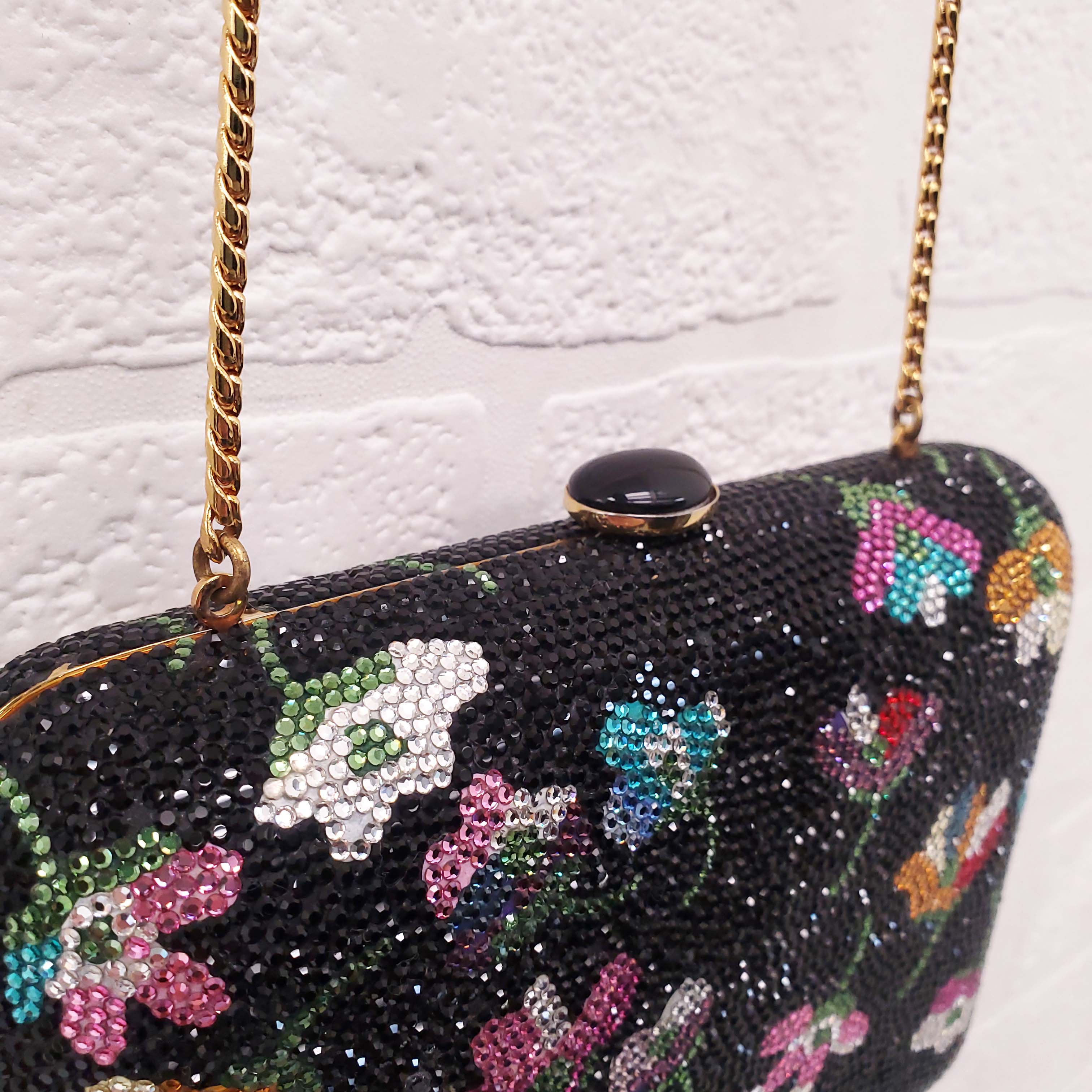 JUDITH LIEBER CRYSTAL FLORAL BAG