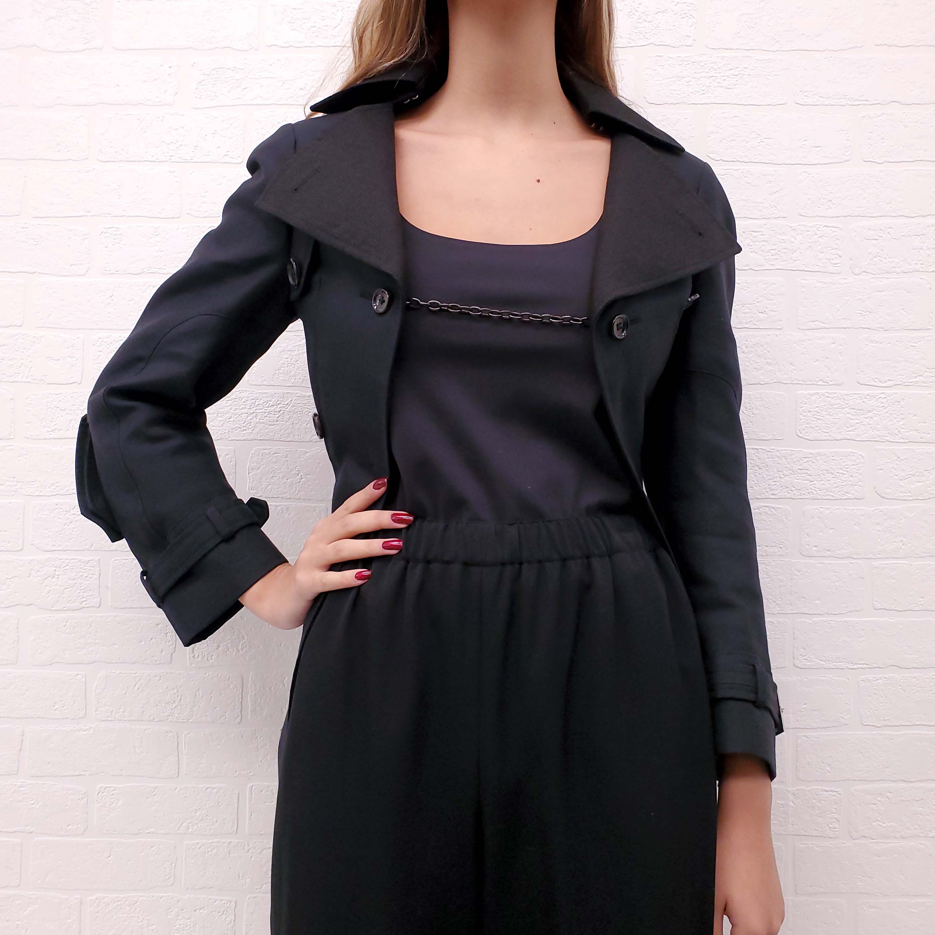 JUNYA WATANABE X COMME DES GARÇONS BLACK TRENCH COAT - SIZE