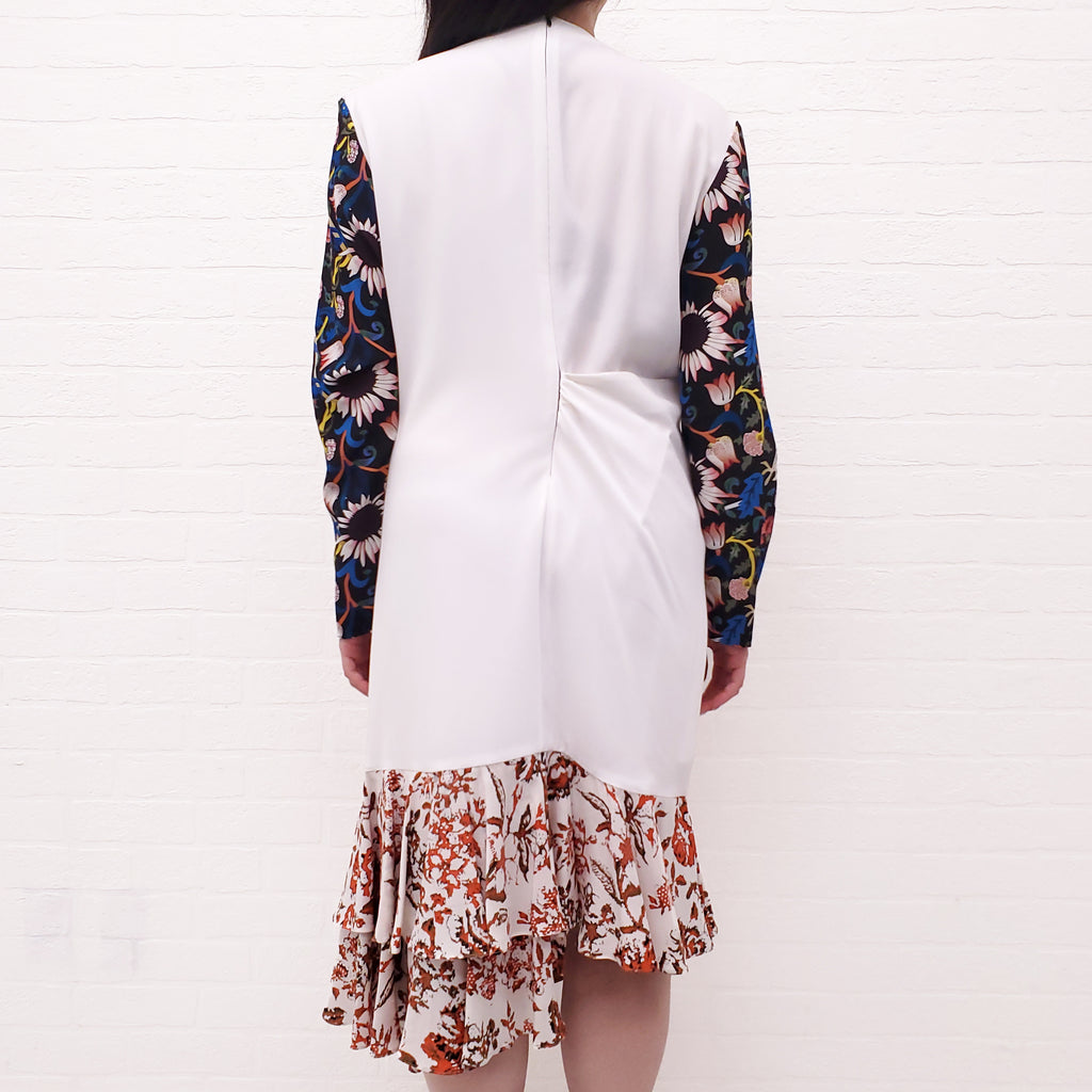 JW ANDERSON FLORAL RUCHED DRESS - SIZE 8
