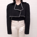 KHAITE BLACK 'HUDSON' BOLERO WITH STITCHING DETAIL - SIZE M/L