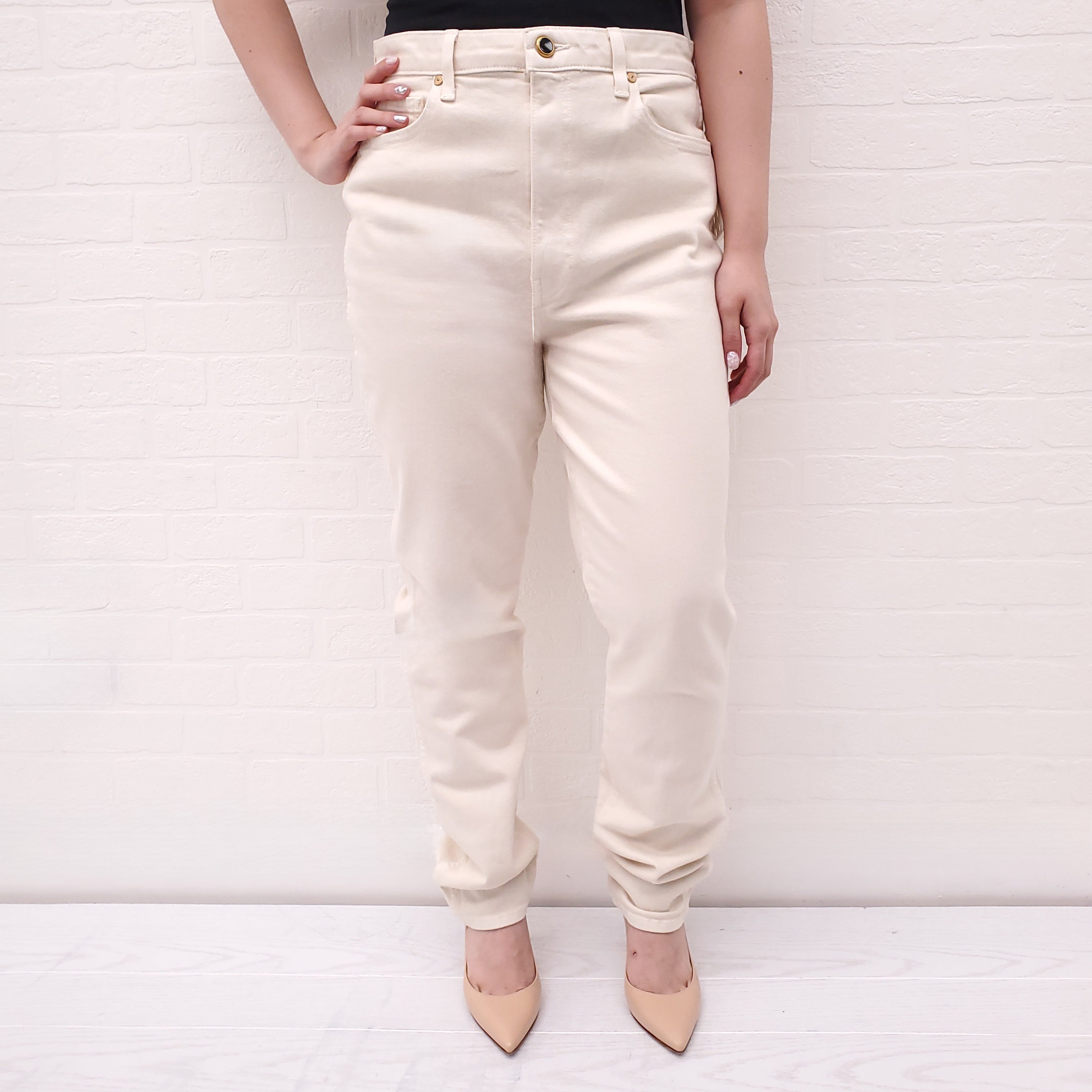 KHAITE CREAM 'VANESSA' JEANS - SIZE 32