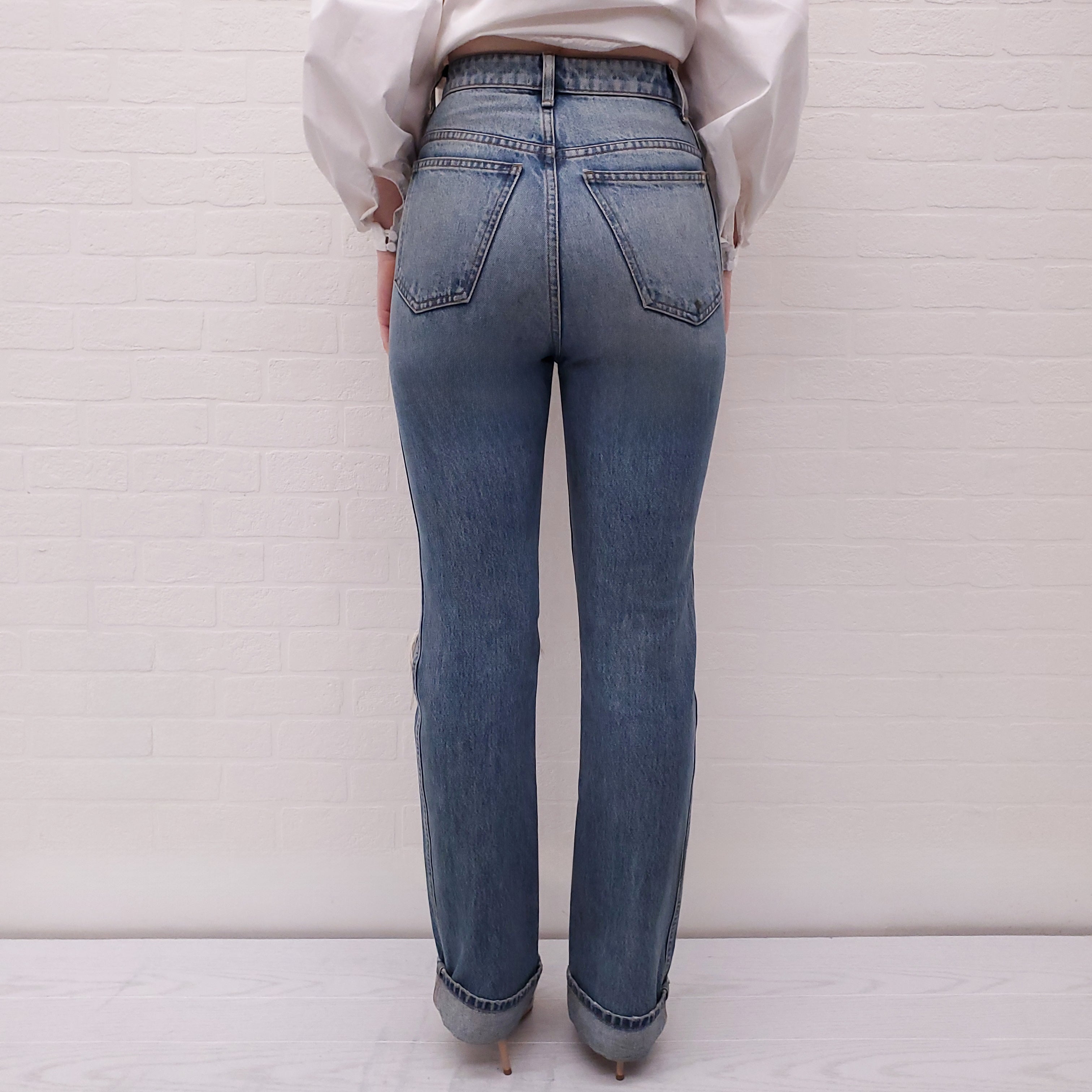 KHAITE 'DANIELLE' DISTRESSED JEANS - SIZE 25