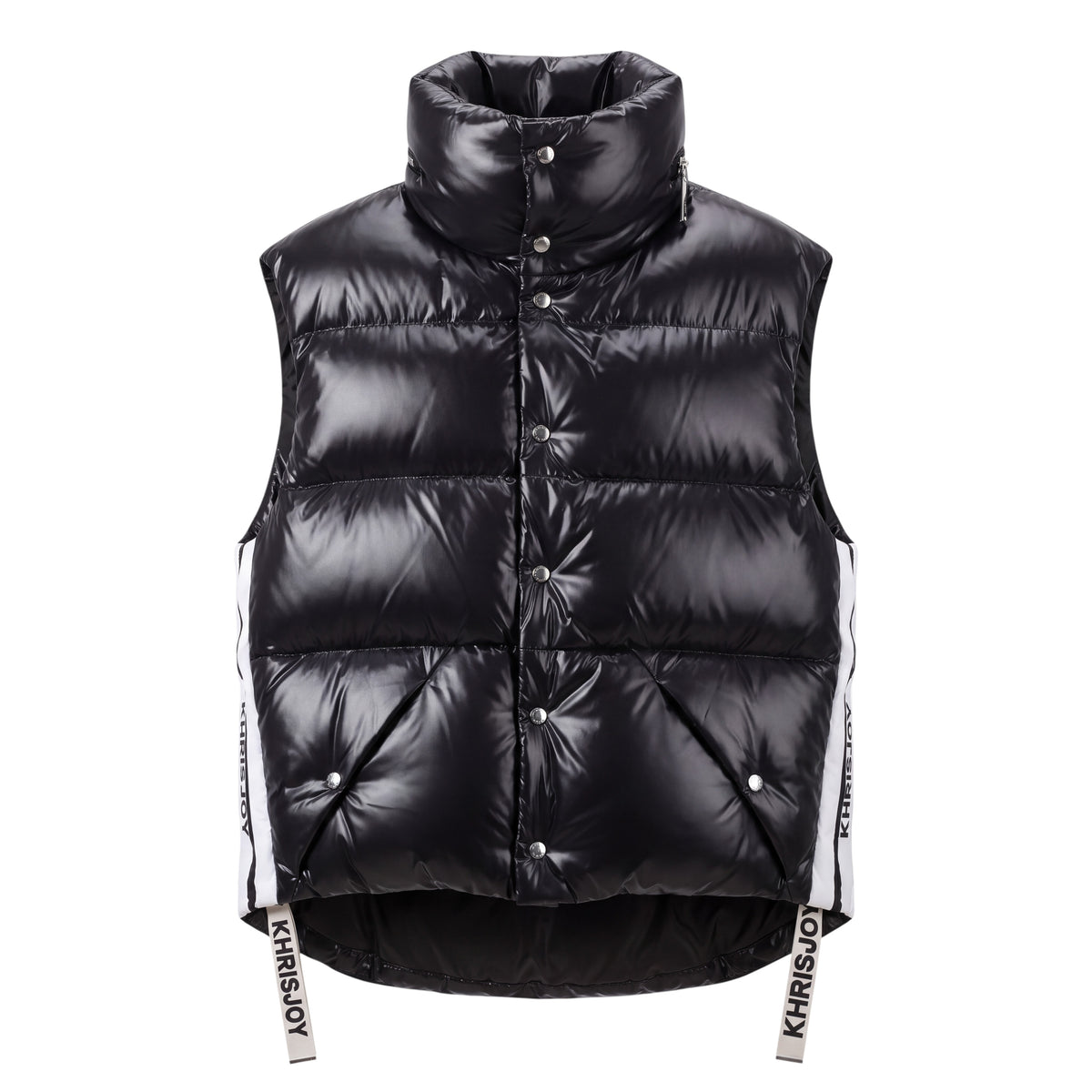KHRIS JOY BLACK PUFFER VEST - SIZE 00 (OVERSIZED)