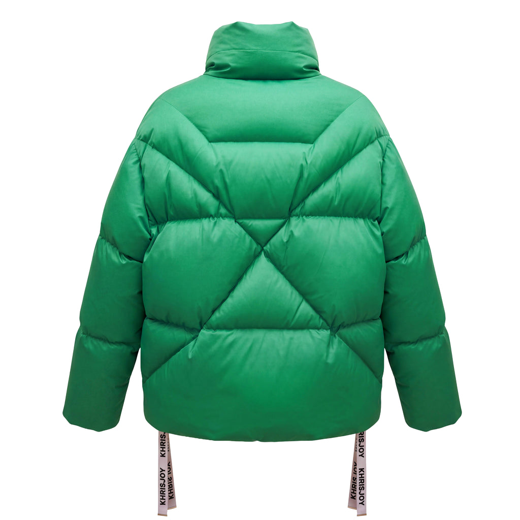 KHRISJOY OVERSIZED PUFFER COAT IN EMERALD GREEN  - SIZE 00 (OVERSIZED)