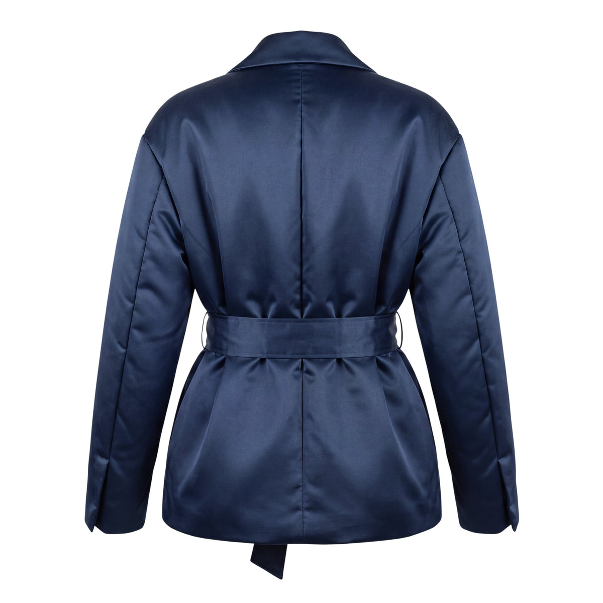 KHRISJOY SHORT BLUE DOWN JACKET WITH BELT - SIZE 01