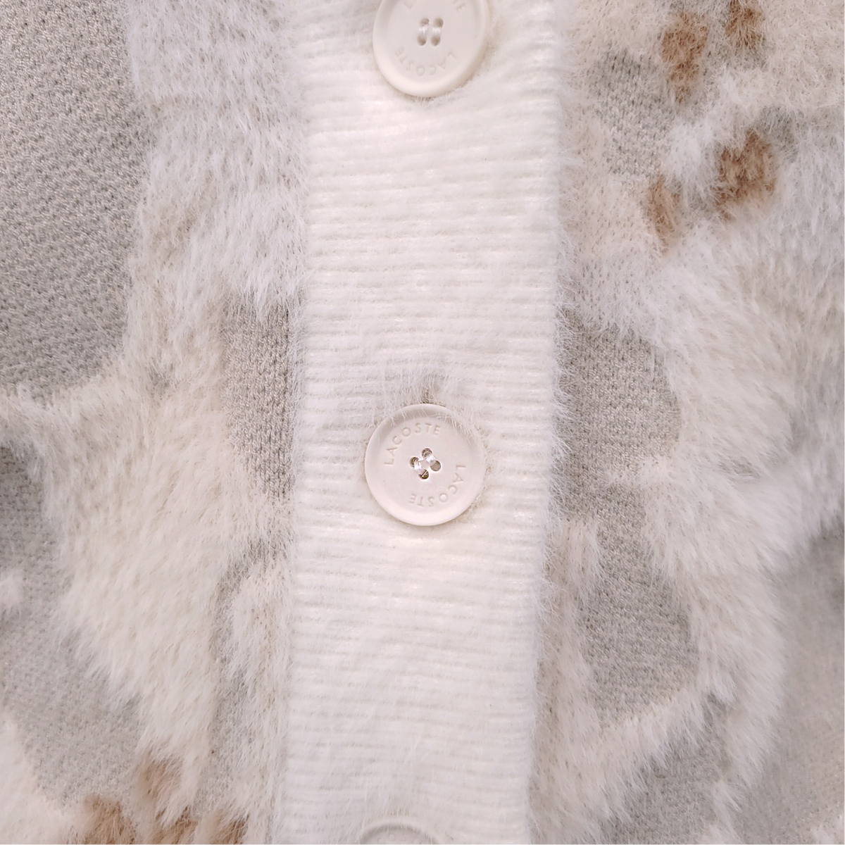 LACOSTE FLORAL GOLD AND CREAM CARDIGAN - SIZE 0