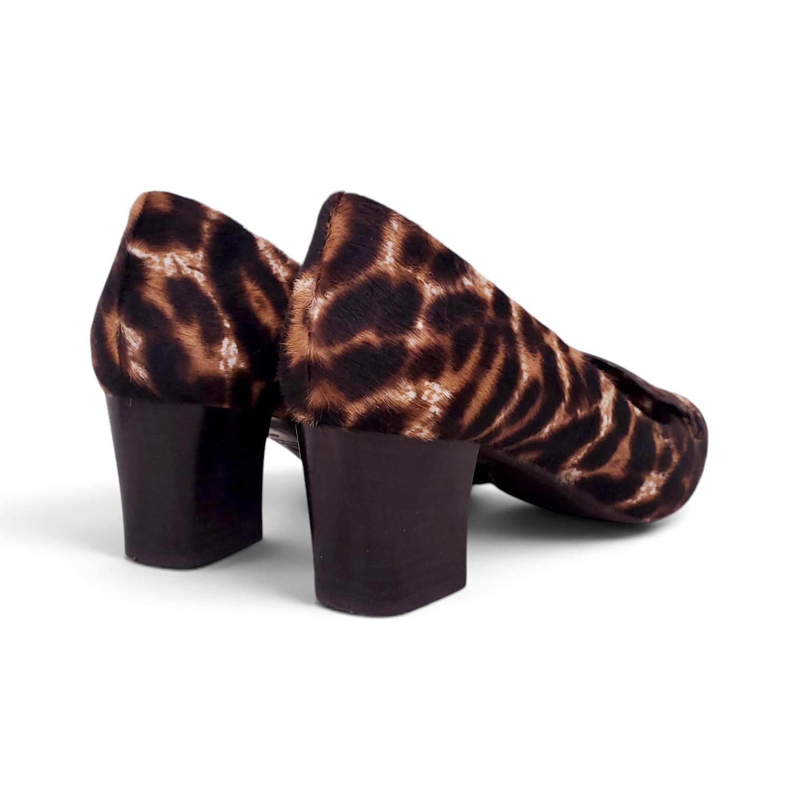 LANVIN BLOCK HEELS WITH PONY HAIR DETAIL - SIZE 40