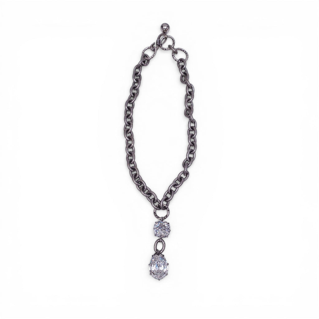 LANVIN CRYSTAL CHAIN NECKLACE