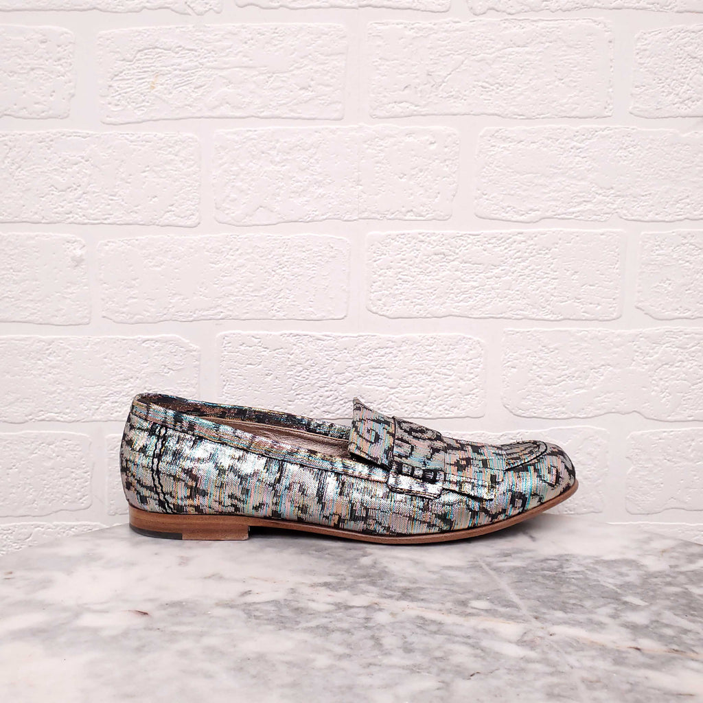 LANVIN METALLIC LOAFERS - SIZE 40
