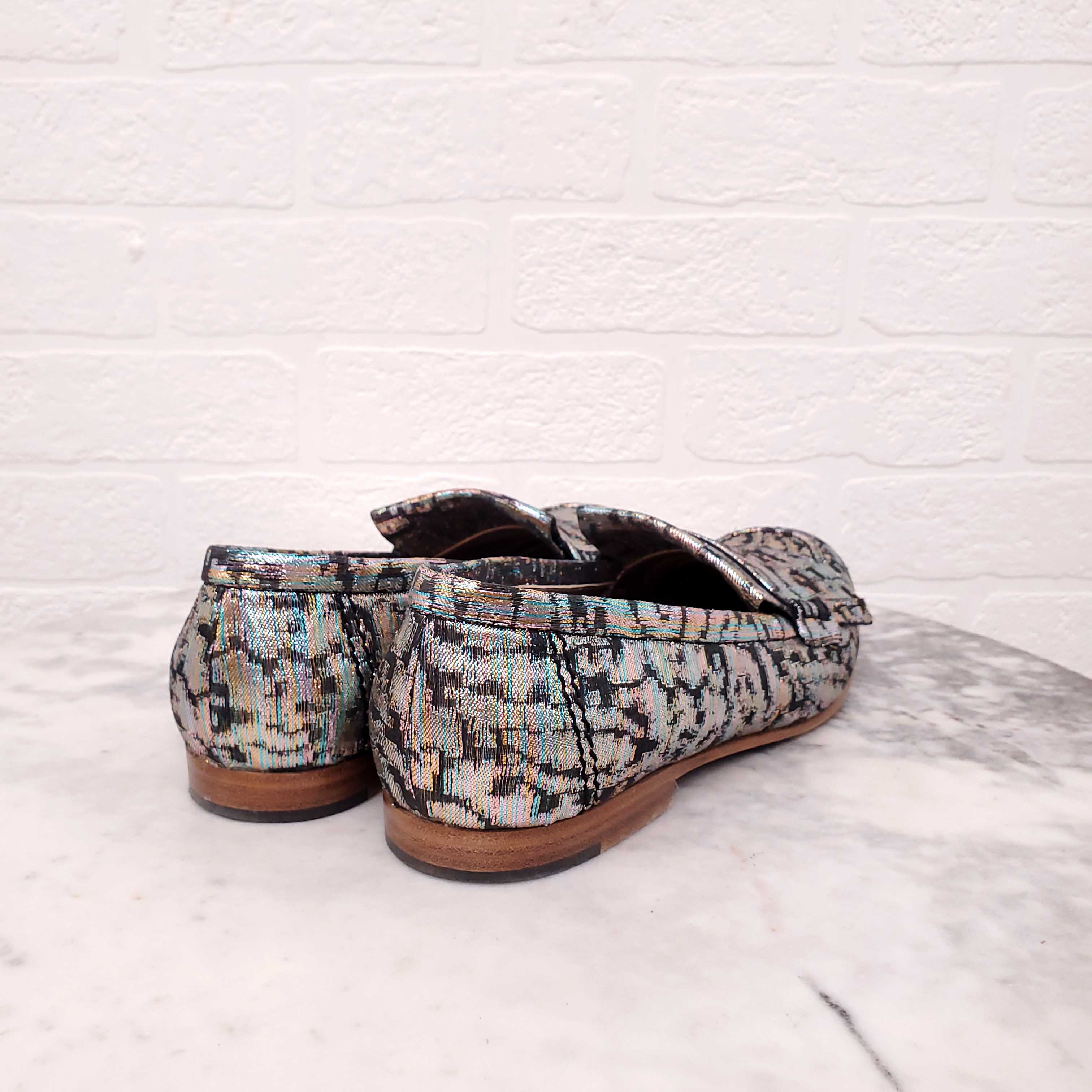 LANVIN METALLIC LOAFERS - SIZE 40