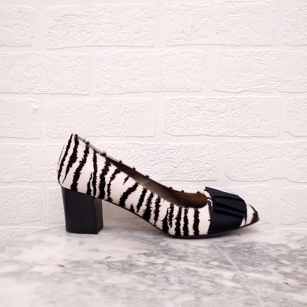 LANVIN PONY HAIR SQUARE TOE HEELS - SIZE 40