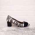 LANVIN PONY HAIR SQUARE TOE HEELS - SIZE 40