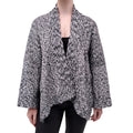 LAUREN MANOOGIAN BLACK AND WHITE COTTON KNIT CARDIGAN - O/S