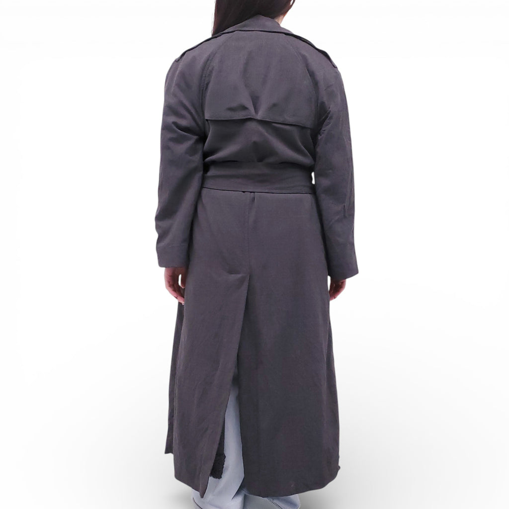 LESET BLACK 'JANE' TRENCH COAT - SIZE XS (OVERSIZED)