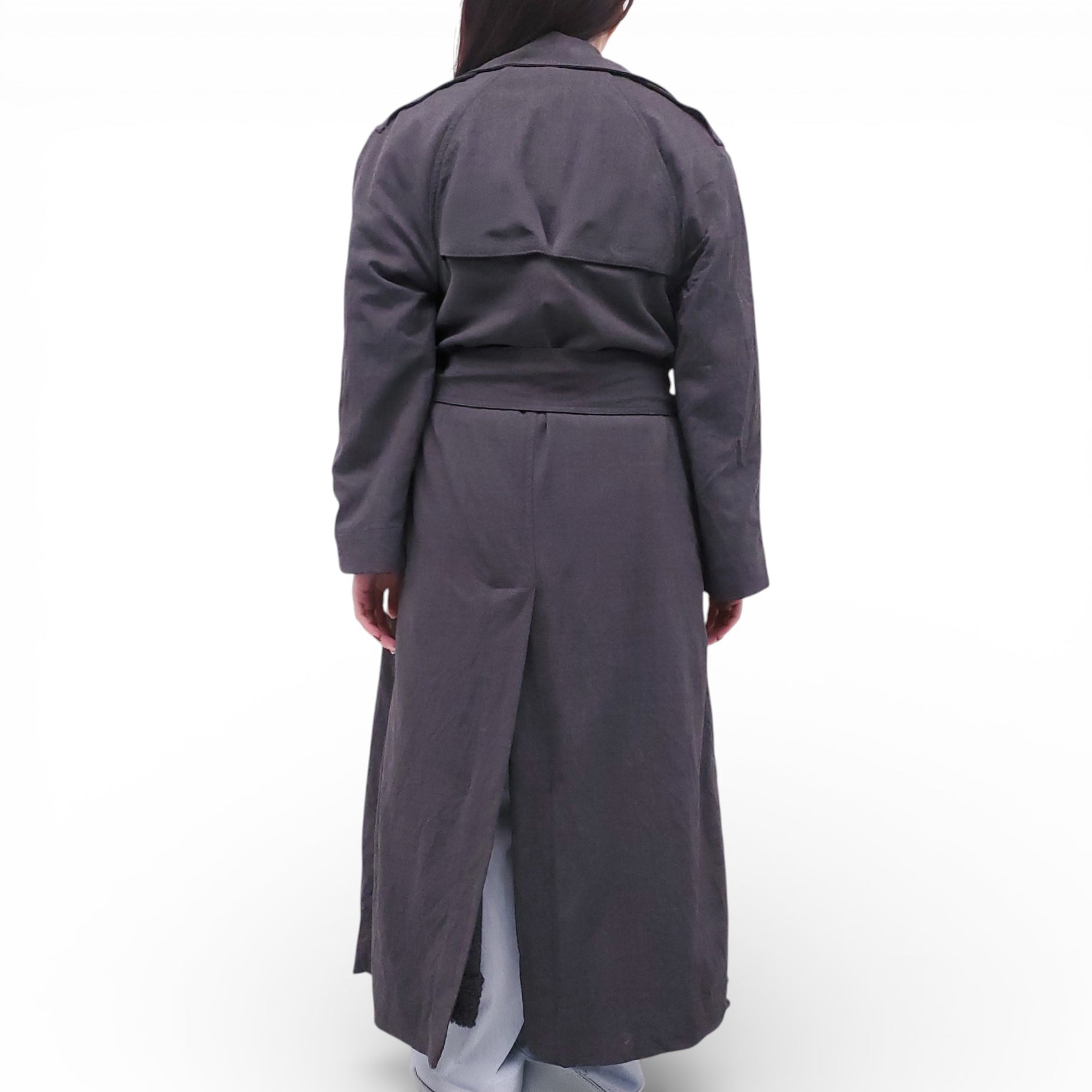 LESET BLACK 'JANE' TRENCH COAT - SIZE XS (OVERSIZED)