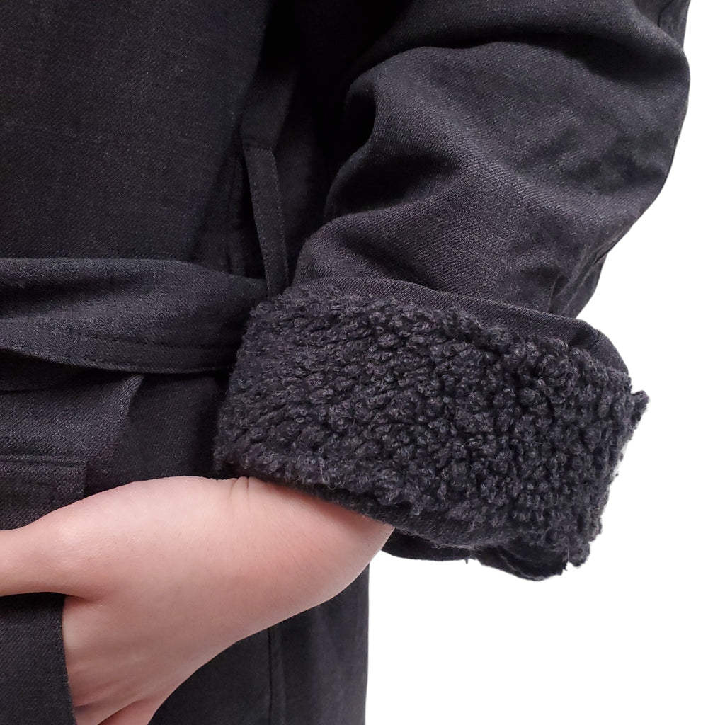 LESET BLACK 'JANE' TRENCH COAT - SIZE XS (OVERSIZED)