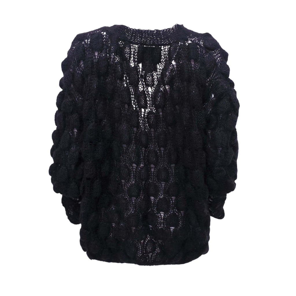 LETANNE BLACK MOHAIR AND SILK SWEATER - SIZE O/S
