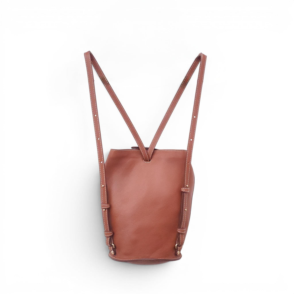 LINDQUIST BROWN LEATHER CYL BACKPACK