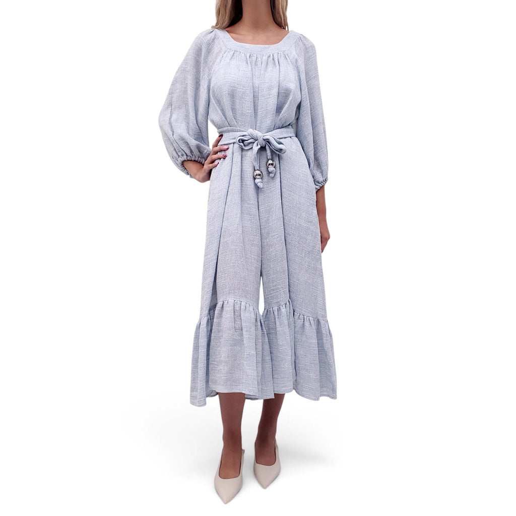 LISA MARIE FERNANDEZ BLUE JUMPSUIT - SIZE 0