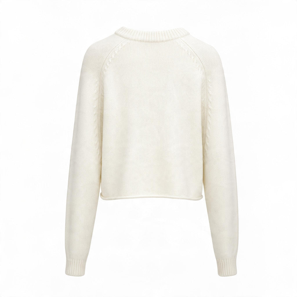 LISA YANG CREAM OVERSIZED CROPPED CASHMERE SWEATER - SIZE 1/S