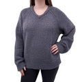 LISA YANG GREY CASHMERE VNECK SWEATER - SIZE 2/M