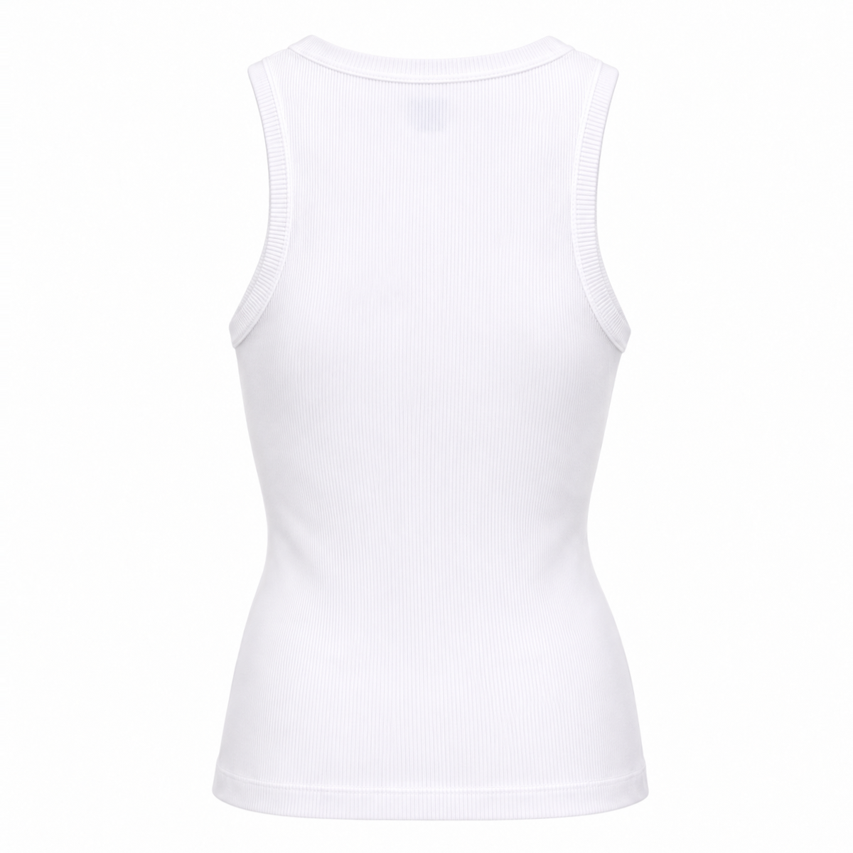 LOEWE ANAGRAM WHITE LOGO RIBBED TANK TOP - SIZE XS