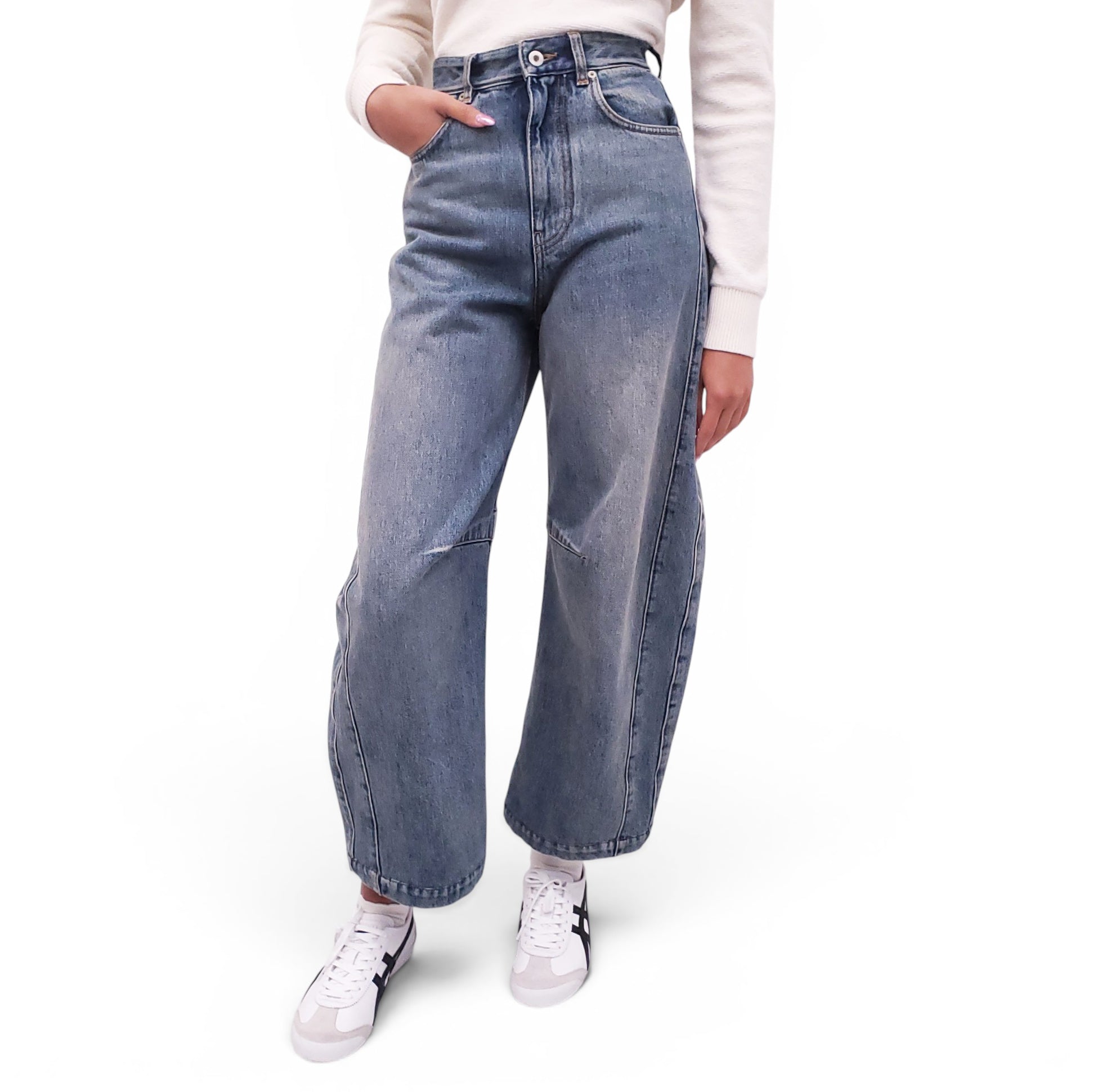 LOEWE BARREL JEANS WITH LOGO - SIZE 32