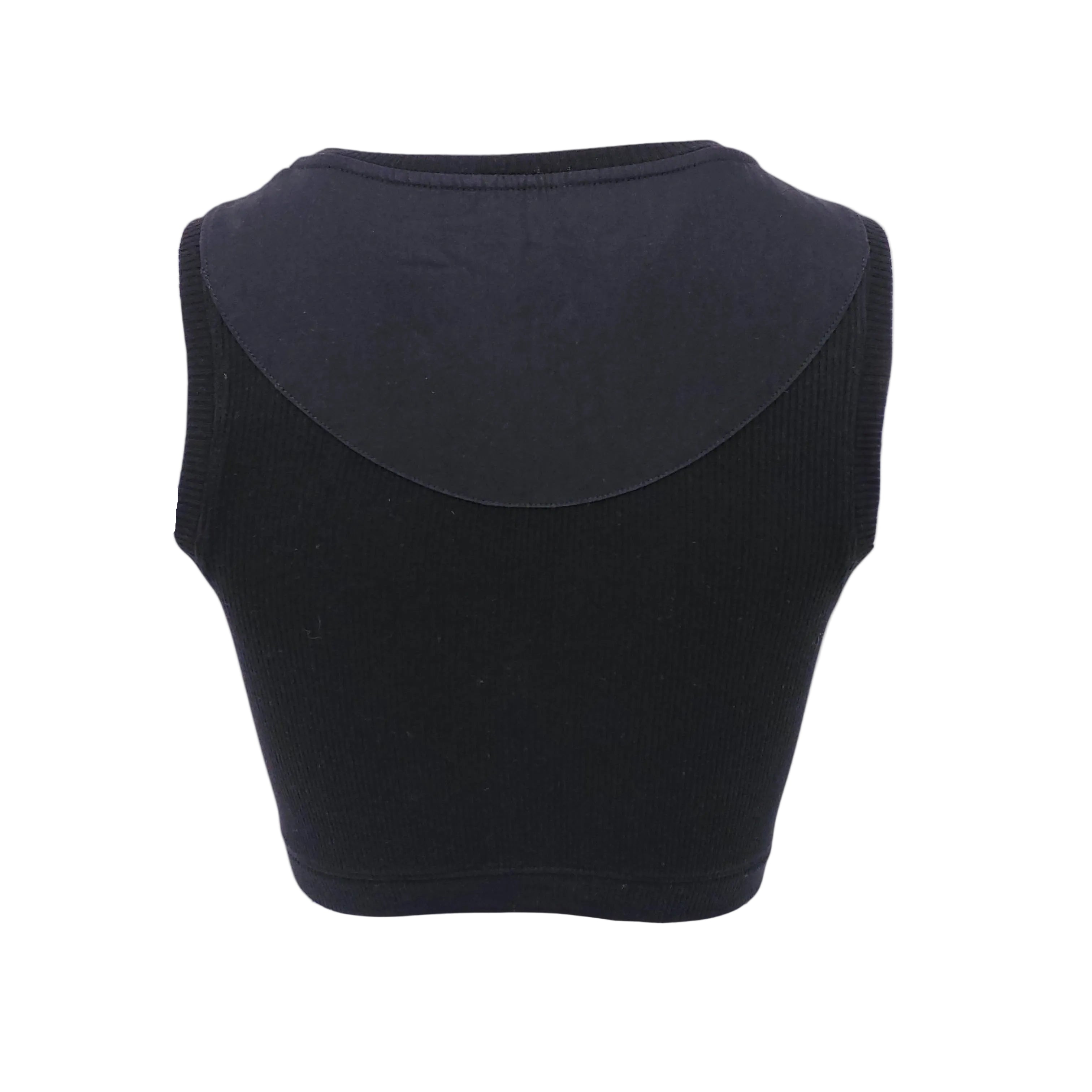 LOEWE BLACK CROPPED ANAGRAM TANK TOP - SIZE XS