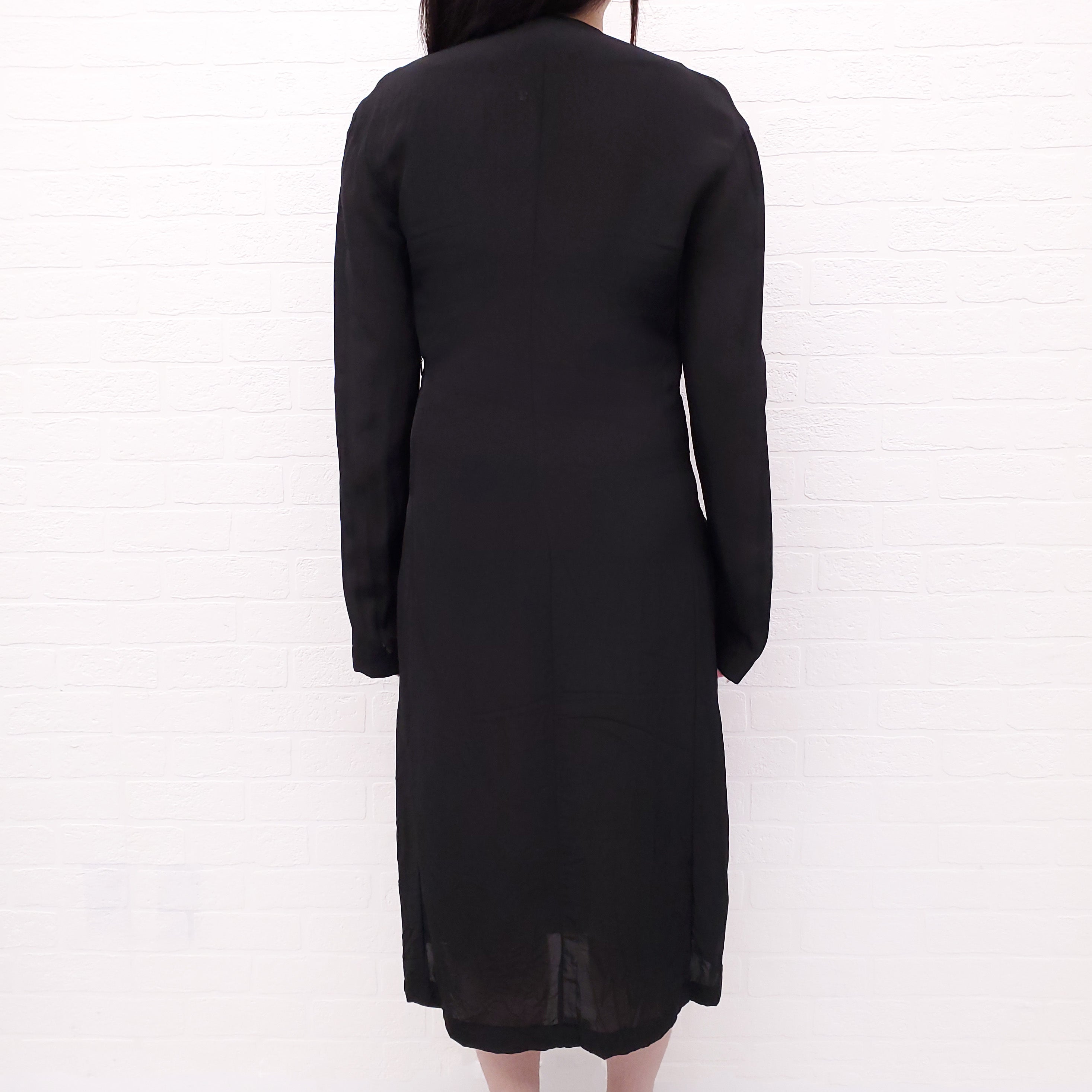 LOEWE BLACK WRAP DRESS WITH BELT - SIZE 40