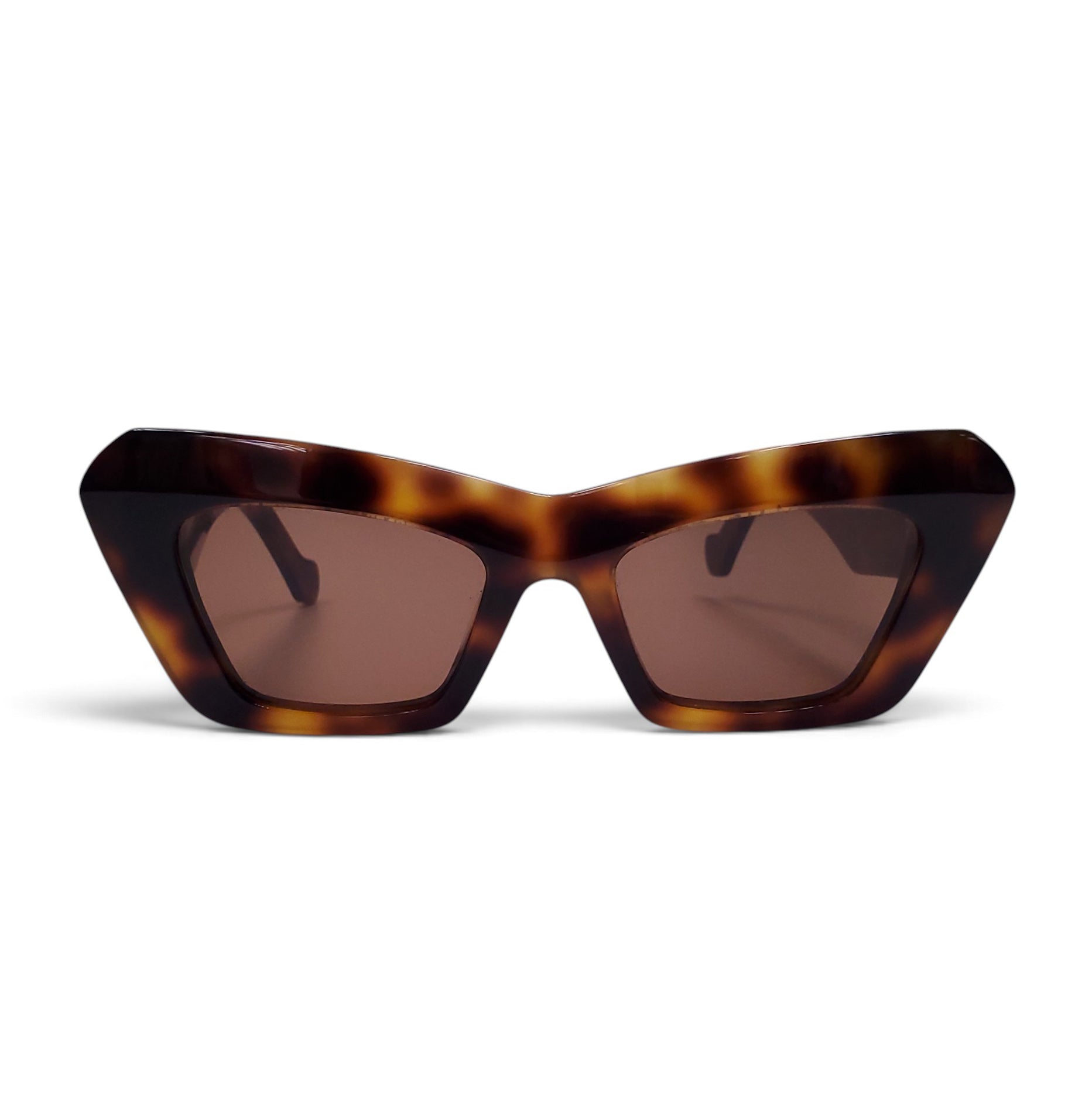 LOEWE BROWN TORTOISE LOGO SUNGLASSES