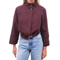 LOEWE BURGUNDY JACKET WITH BELT DETAIL - SIZE 36