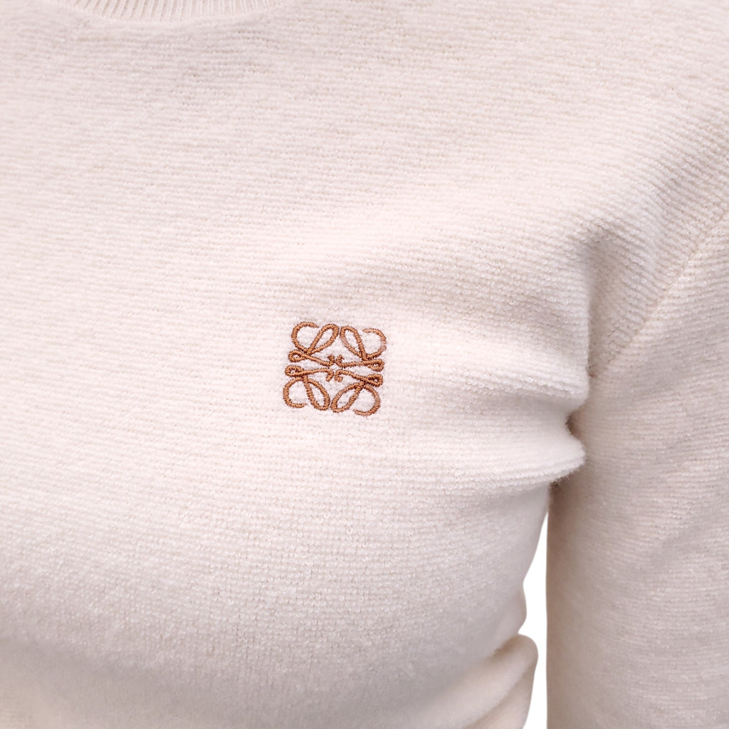 LOEWE CREAM ANAGRAM LOGO SWEATER - SIZE XS