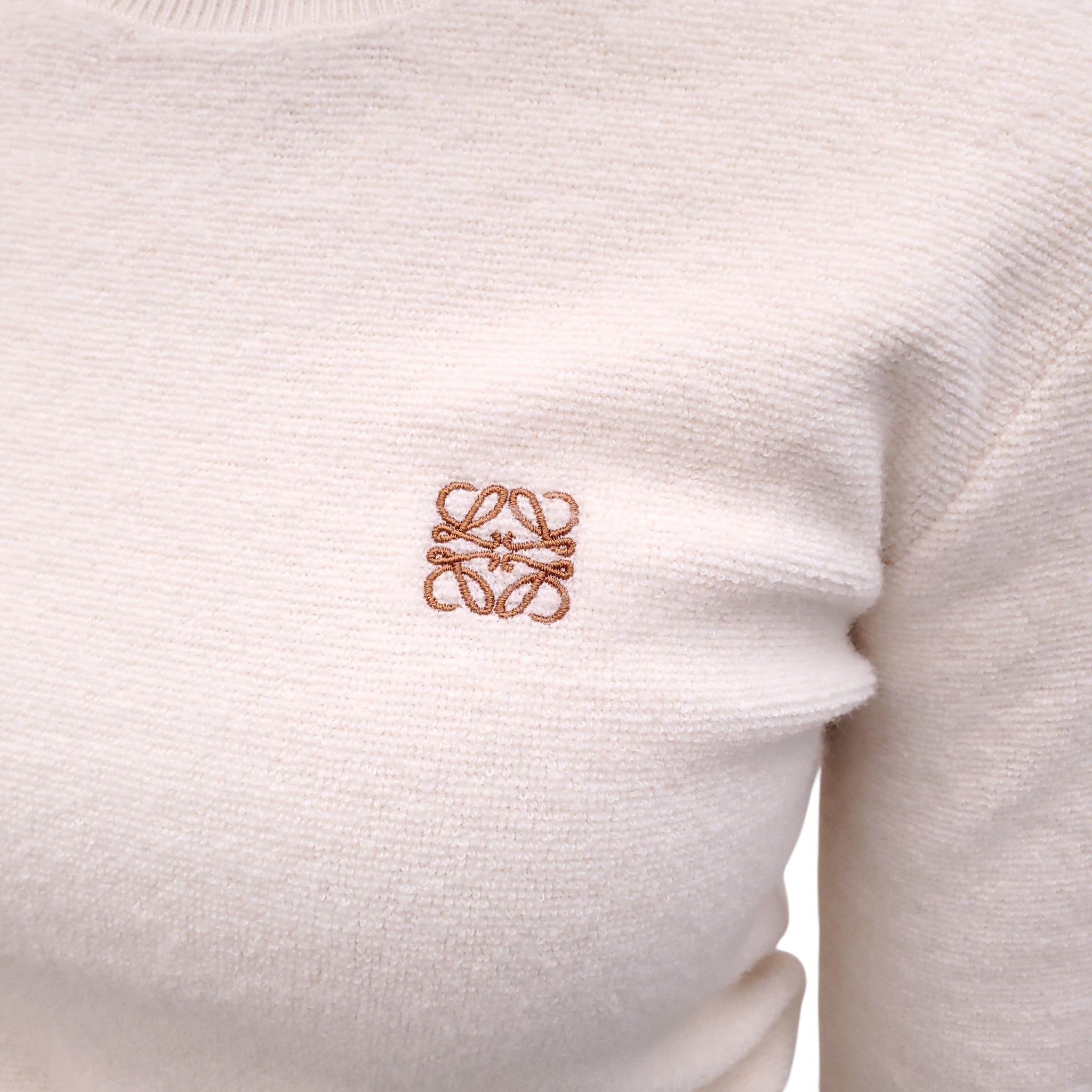 LOEWE CREAM ANAGRAM LOGO SWEATER - SIZE XS