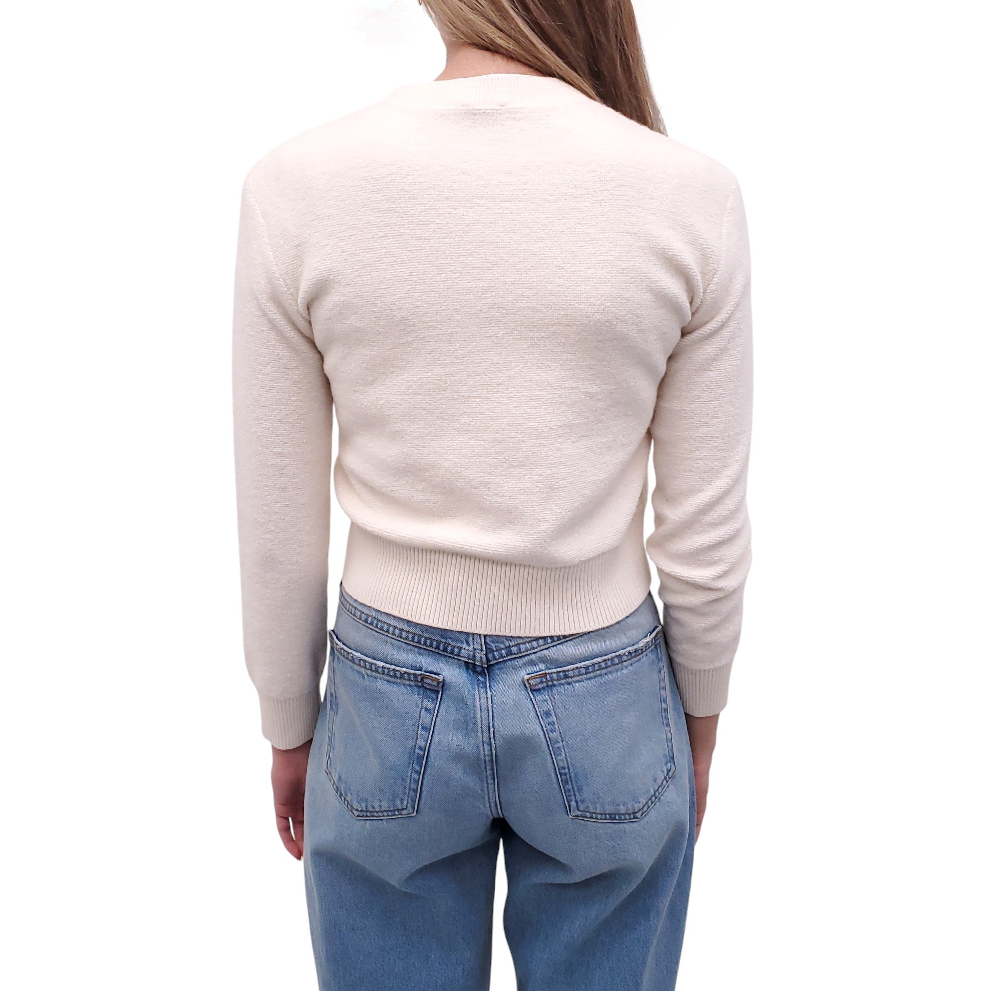 LOEWE CREAM ANAGRAM LOGO SWEATER - SIZE XS