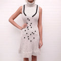 LOEWE CREAM BEADED SWEATER DRESS - SIZE S