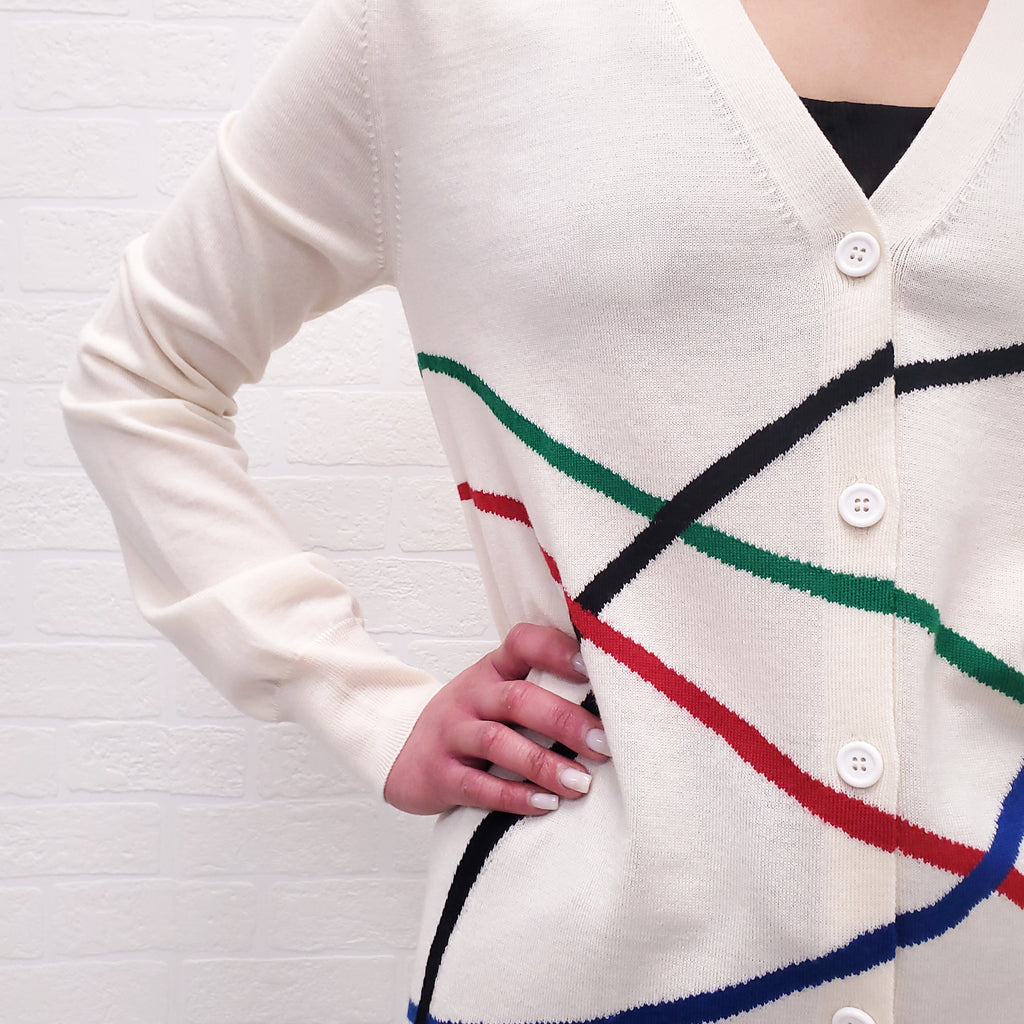 LOEWE CREAM STRIPE SWEATER - SIZE M