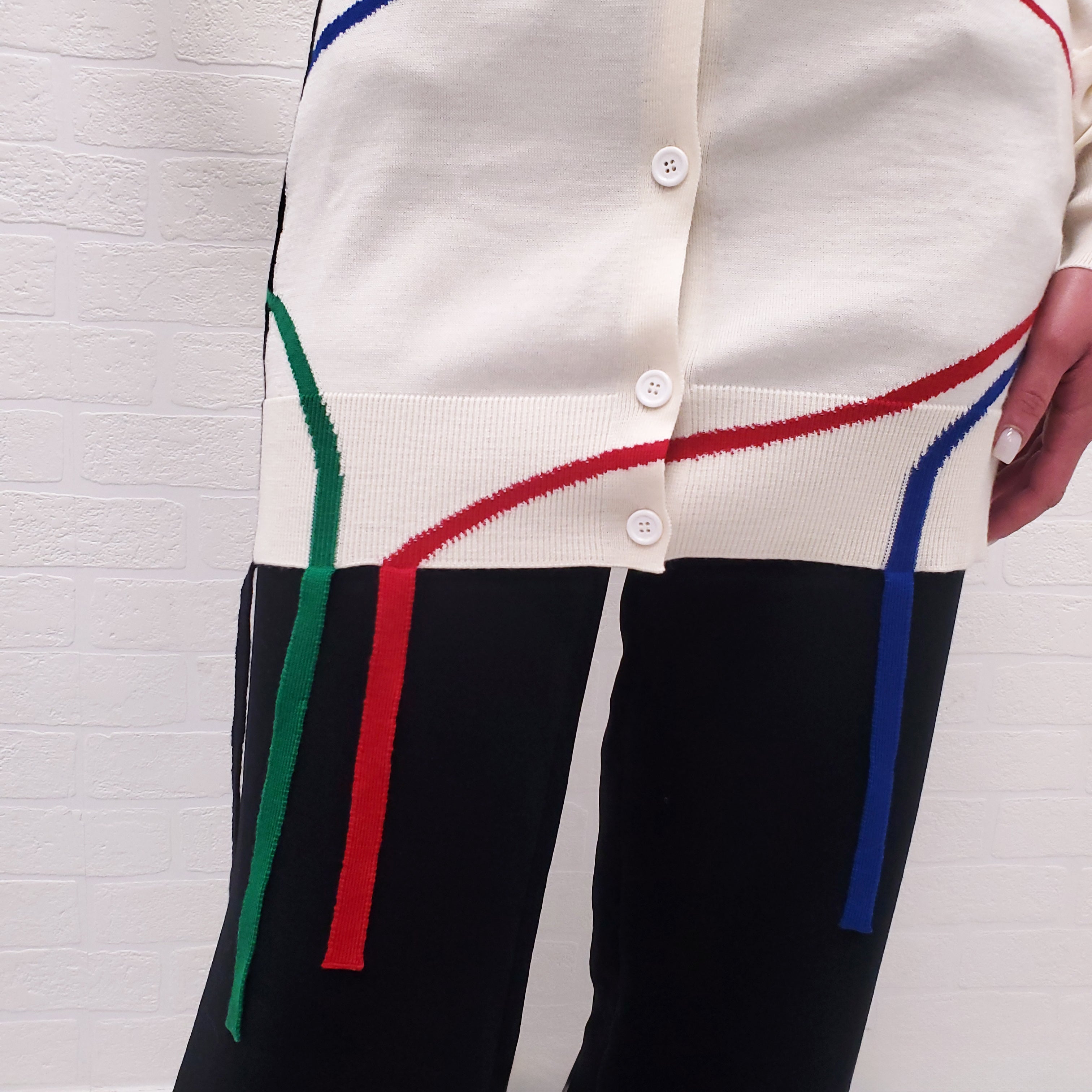 LOEWE CREAM STRIPE SWEATER - SIZE M