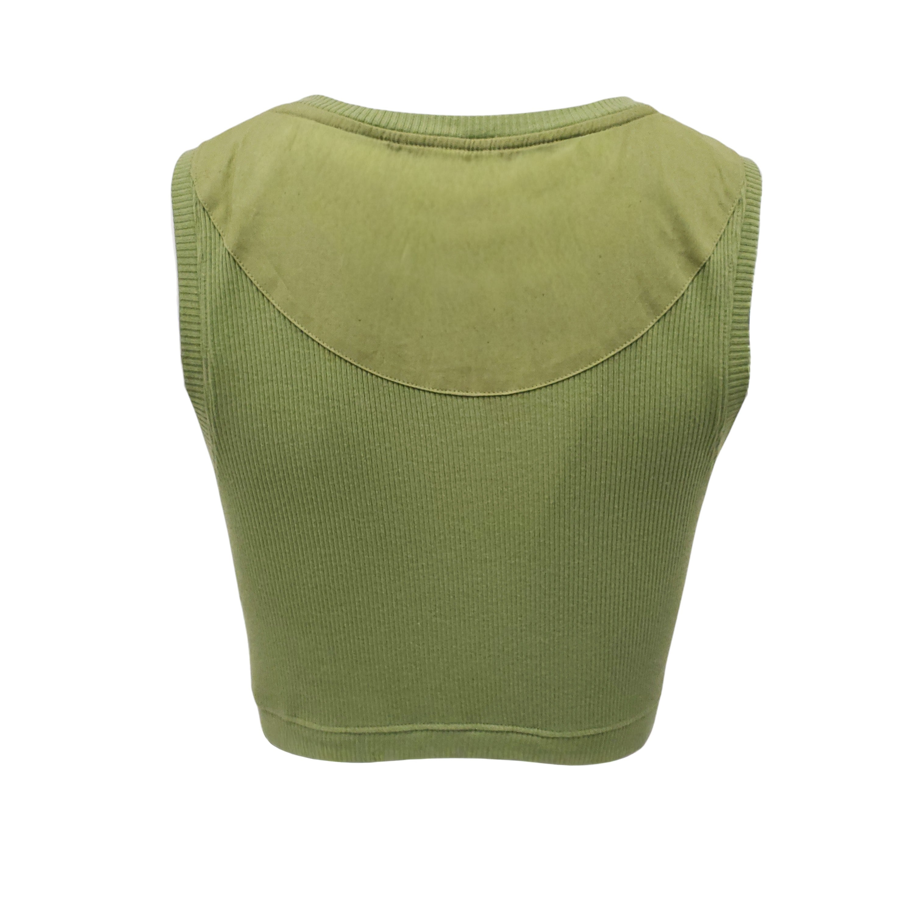 LOEWE GREEN CROPPED ANAGAM TANK TOP - SIZE M