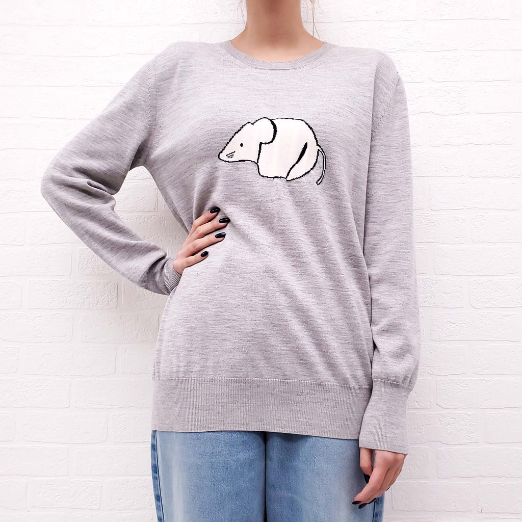 LOEWE GREY GRAPHIC SWEATER - SIZE M