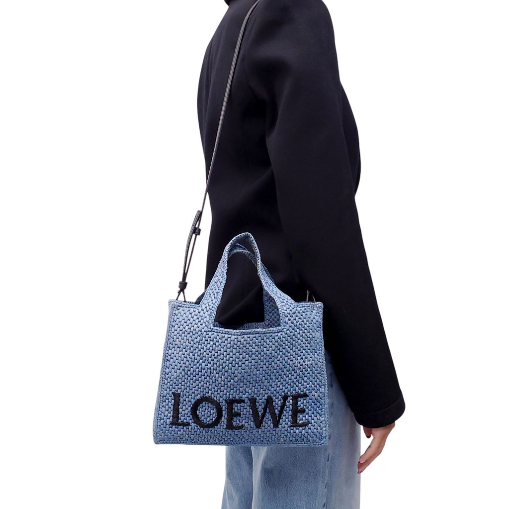 LOEWE IBIZA TOTE BAG CROSSBODY IN BLUE